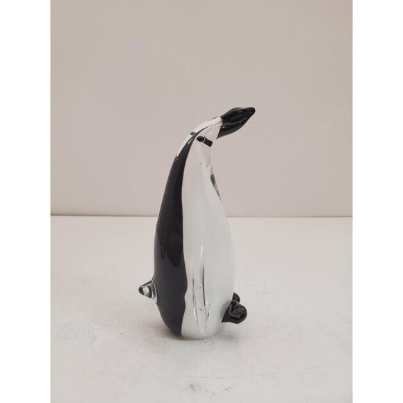 Murano Glass Penguin Large Emperor Penguin Sculpture Murano Italy Sommerso - Picture 4 of 10